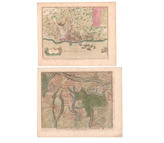 1709 English Tinted Battle and Road Maps (2)