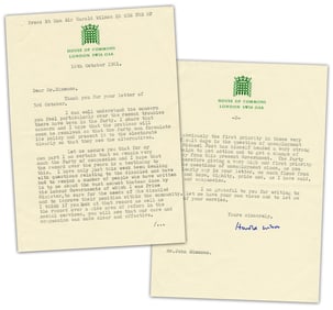 Harold Wilson TLS: "I can well understand the concern you feel particularly over the recent troubles