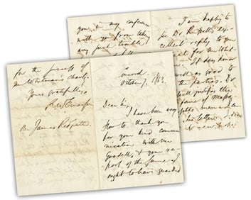 R.W. Emerson Re: Abolitionists & Whitman's Hospital Work! Civil War-Dated ALS - Fantastic!