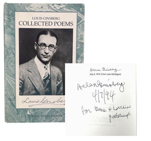 Allen Ginsberg Signed Copy of his Father Louis Ginsberg’s Poetry