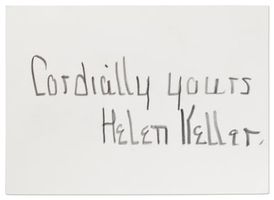 Helen Keller Boldly Signed Card