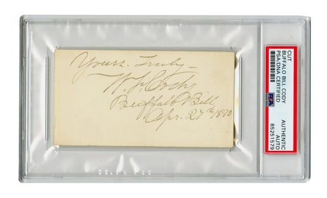 William "Buffalo Bill" Cody Cut Signature, PSA Encapsulated