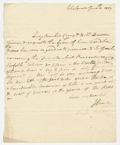 Sir Joseph Banks, "H.M.S. Endeavour" Explorer, 2x Signed ALS Addressed to Fellow Botanist Dawson