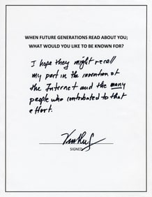 Vinton Cerf AES Identifying His Hoped For Legacy