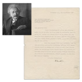 Albert Einstein "working for peace and humanity is particularly important at this time" As World