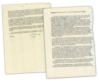 Carl Jung Signed "Memorandum… about 'Man and His Symbols'"