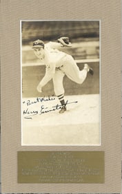 Great Harry Eisenstat Signed Vintage Photo on the Mound, with JSA Certificate