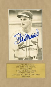 Stan Musial Fine Vintage Sepia Signed Photo, with JSA Certificate and Ready to Frame!