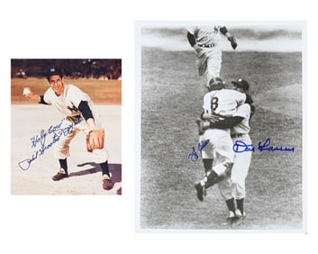 Yogi & Don Larson "Perfect Game" Signed Photo! w/ Bonus Phil Rizzuto Inscribed Photograph! "Holy
