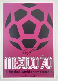 Pele&nbsp;Signed World Cup Poster and Signed Card, Sports Memorabilia Authenticated
