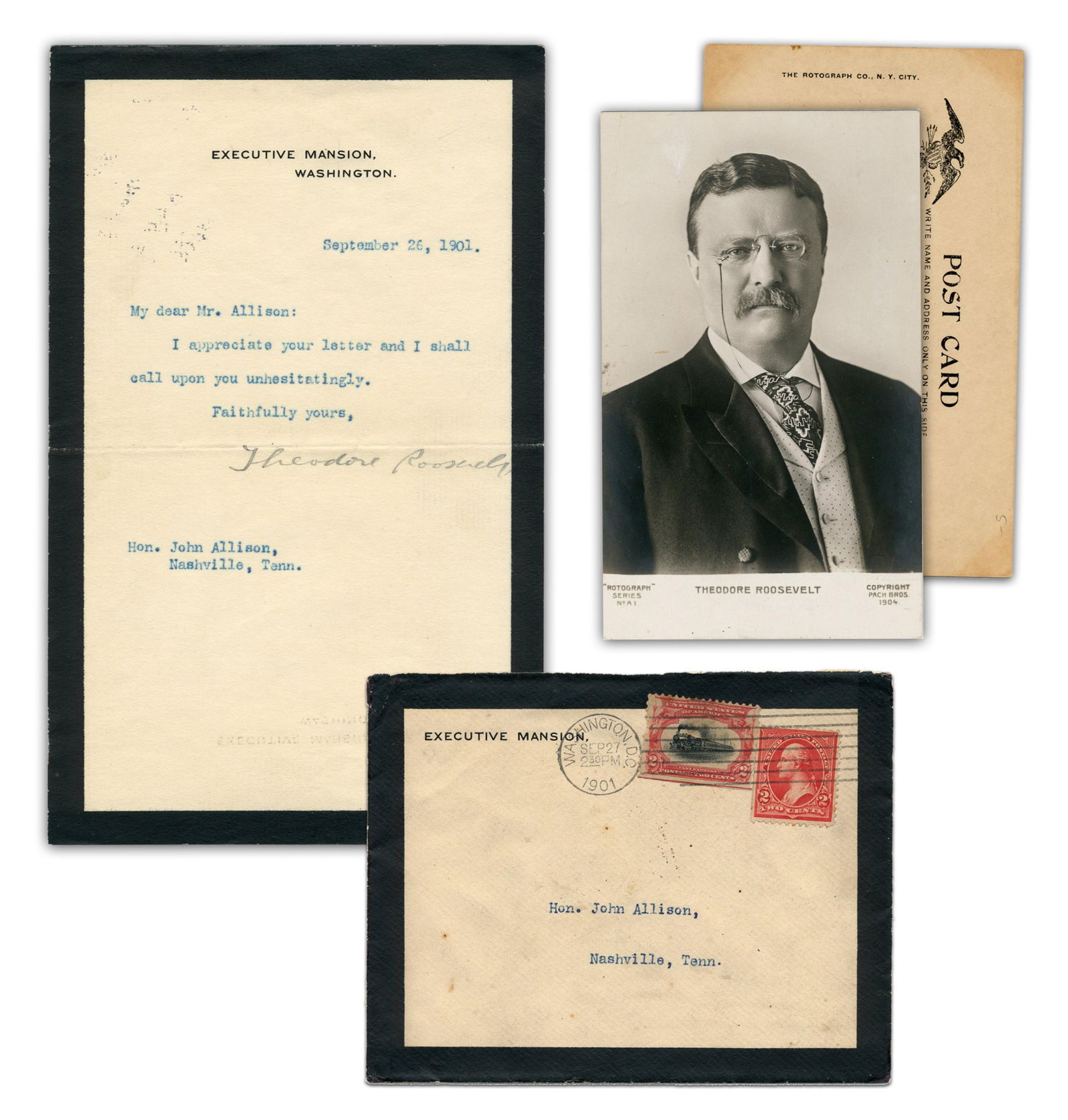 Theodore Roosevelt TLS On "Executive Mansion" Mourning Stationery Dated The Day McKinley's Assassin (1 of 9)