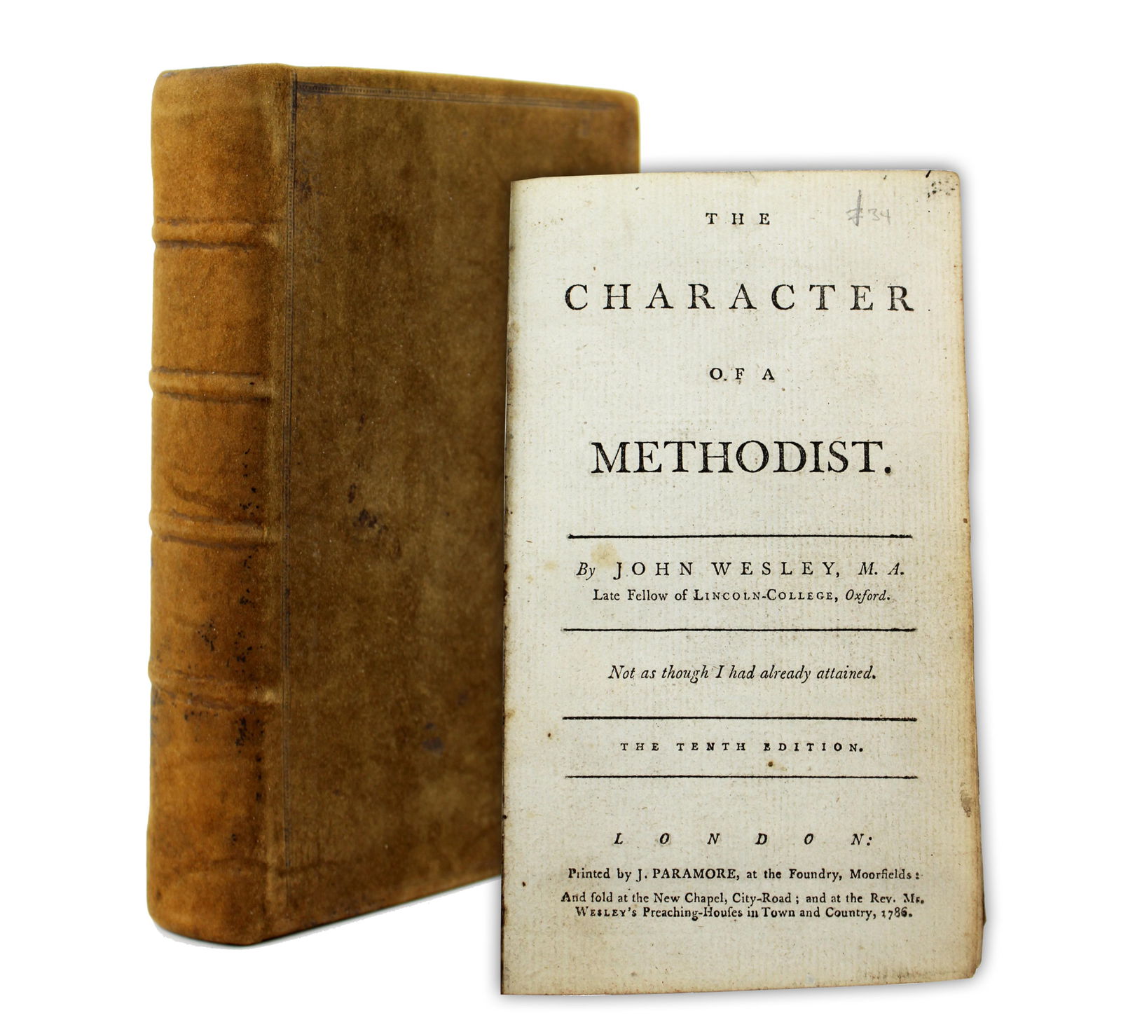 Bound Volume of Thirteen 18th C. Methodist Pamphlets, Majority by John Wesley: John WesleyLondon, UK, ca. 1745-1789Bound Volume of Thirteen 18th C. Methodist Pamphlets, Majority by John WesleyBookA collection of thirteen 18th century Methodist pamphlets, the majority by John Wes