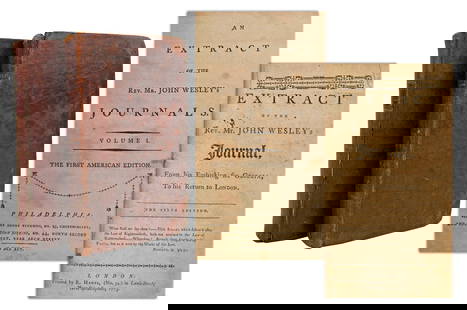 2 Vols., Extracts from John Wesley's Journals: "The First American Edition" (1795) & Bound Assembled: John Wesleyvarious, ca. 1749-17952 Vols., Extracts from John Wesley's Journals: "The First American Edition" (1795) & Bound Assembled Pamphlets, 1740s-1780sBooksTwo volumes containing extrac
