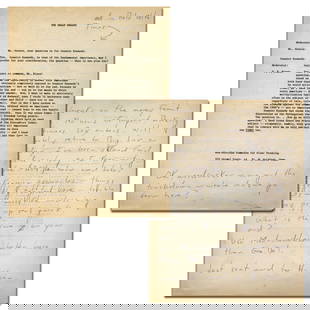 Hunter Thompson Handwritten Letter to Friend: Hunter S. Thompsonn.p., ca. late-1960Hunter Thompson Handwritten Letter to FriendALHunter S. Thompson (1937-2005). Autograph Letter composed on the verso of a typed satire entitled "The Great Deb