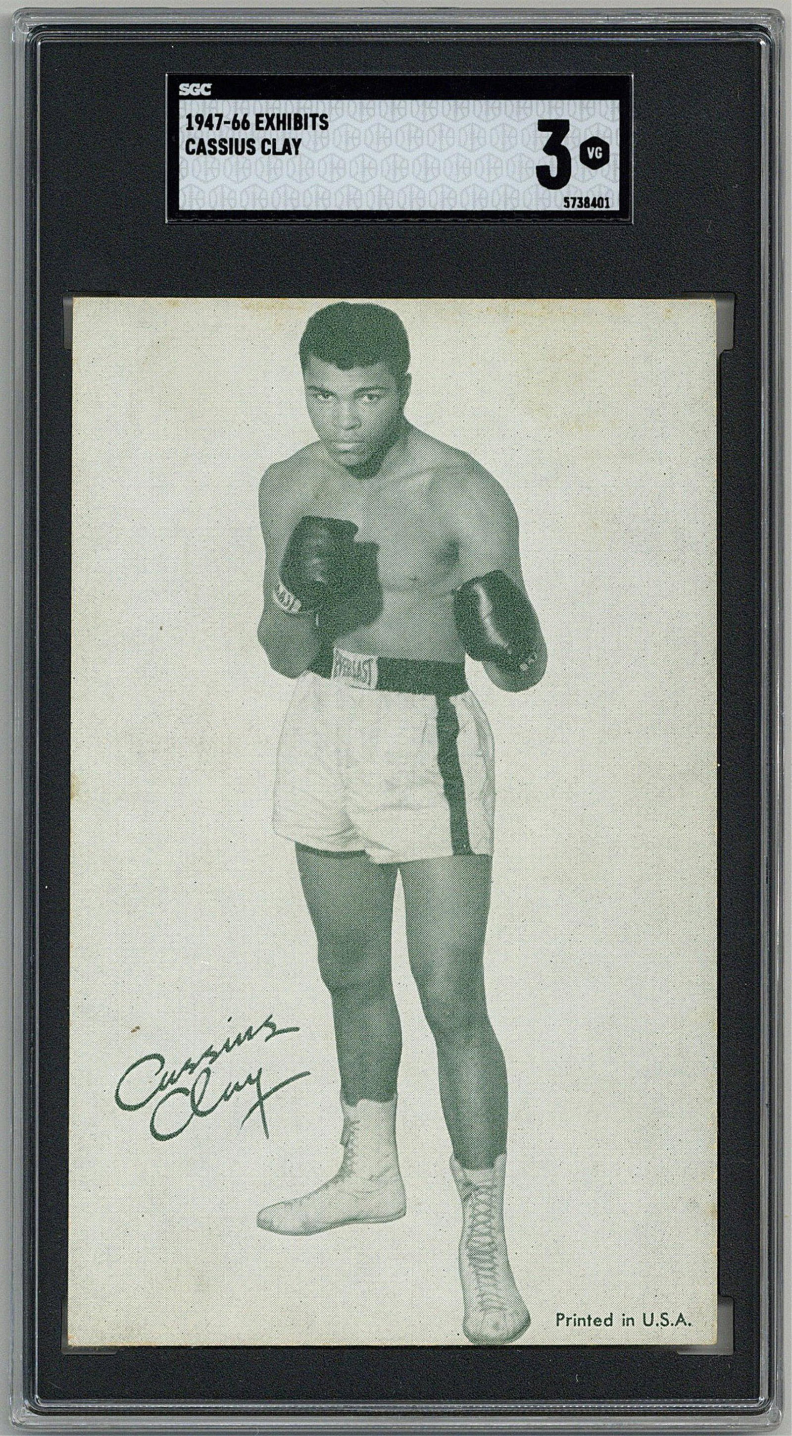 Cassius Clay Exhibits Card, SGC Grade 3 VG (1 of 2)