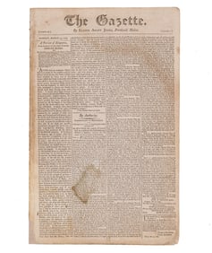 The Gazette 1799 Issuing John Adams's Proclamation Re: Fries's Rebellion