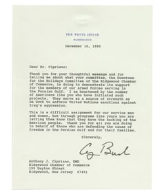 George H. W. Bush Re: "Armed Forces serving in the Persian Gulf...against Iraq’s aggression"