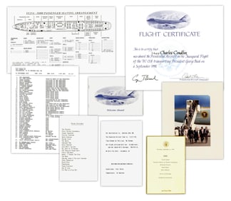 Air Force One Archive From Historic 1990 Flight, Impeccable White House Staff Provenance