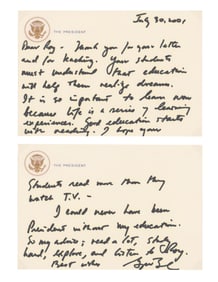 George W. Bush ALS as Pres. to a Teacher, "I could never have been President without my education,"