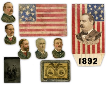 Grover Cleveland & His Cabinet 9pc. Group of Campaign Material