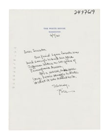 Bill Clinton Rare ALS as Pres. to Senator Moynihan Re: "Jefferson Lecture"