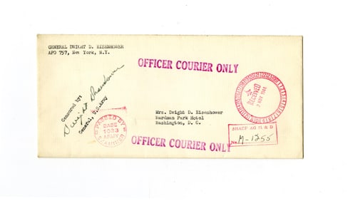 Dwight D. Eisenhower FF Envelope to Mamie, He Censors His Own Letter!