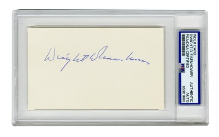Dwight D. Eisenhower Signed Card, PSA Encapsulated