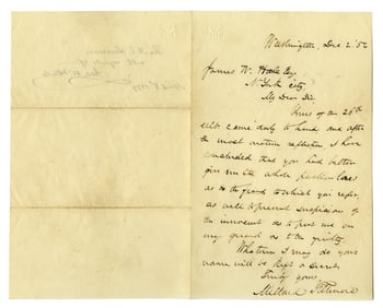 Millard Fillmore as Pres. Secret Letter on Suspected Fraud by Confidential Agents