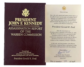 G. Ford Signed JFK: Assassination Report of the Warren Commission. A Rare Limited Edition Copy!