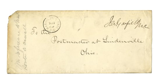 James Garfield Free Frank to Ohio Postmaster