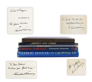 Herbert Hoover Four Signed & Inscribed Books, Three First Editions!