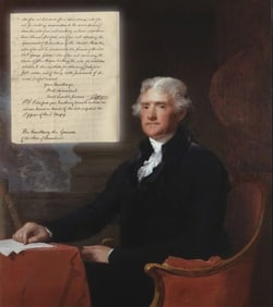 Rare Jefferson Signed Transmission of Acts of Congress: 1st Penny, Copper Coinage Act, Frontier