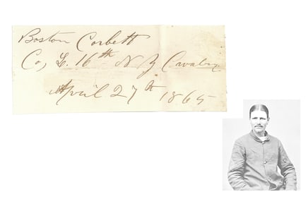 Boston Corbett Signature, One Day After Shooting Booth!