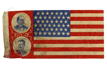 Rare 1900 Presidential Campaign Flag for McKinley & Roosevelt
