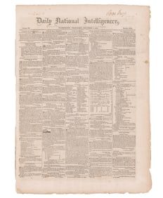 One of the Earliest Publications of the Monroe Doctrine in the "Daily National Intelligencer", The