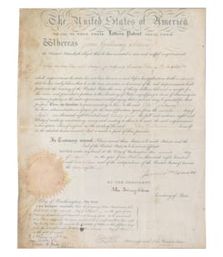 James Monroe and John Quincy Adams Signed Patent for Pressing Chewing Tobacco