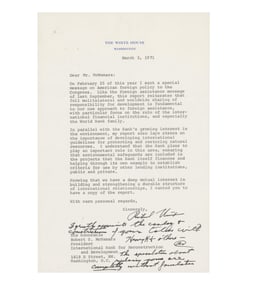 Richard Nixon TLS to Robert McNamara addressing rumors about firing McNamara with Long Postscript!