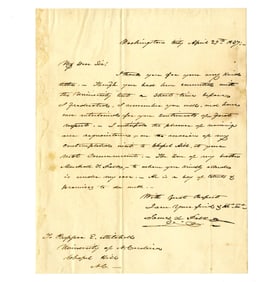 James K. Polk ALS to Former University of NC Mathematics Professor