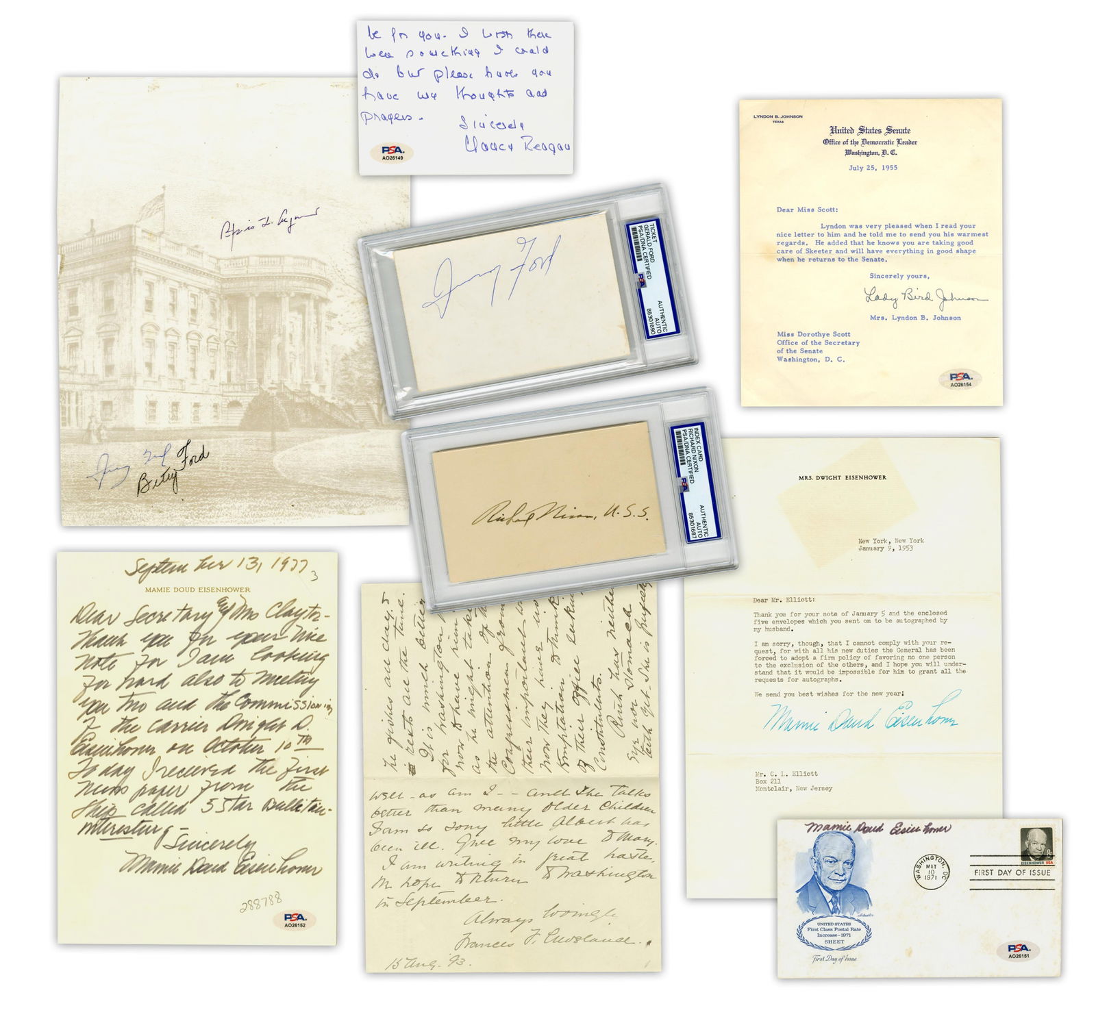Fantastic Presidents & First Ladies Collection- Cleveland to Reagan, 11 Signatures! PSA (1 of 9)