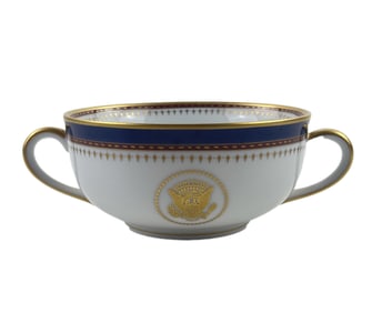Ronald Reagan's Personal White House China - Spectacular Fitz & Floyd Cream Soup Bowl!