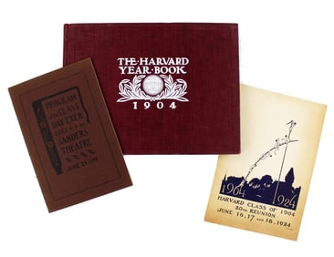 Rare 1904 Harvard Yearbook with FDR on Harvard Crimson Staff and with Class Day Officers
