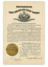 Gov. Franklin Roosevelt Appoints 2nd Lieutenant of NY National Guard, PSA Authenticated