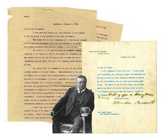 Theodore Roosevelt Christmas Eve TLS as President to Hon. Pearl Wight