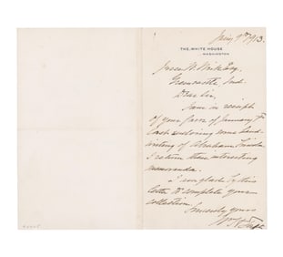 Taft ALS on WH Stationary Helps Complete Indiana Citizen's Presidential Autograph Collection