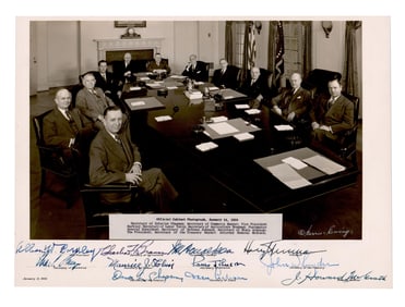 Harry Truman & Cabinet Official Signed Photograph by Harris & Ewing