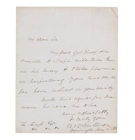 Martin Van Buren ALS as Pres. Re: Diplomacy in France