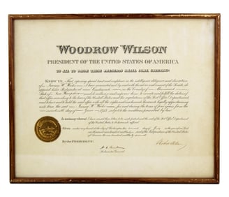 Woodrow Wilson Signed 1913 Postmaster Commission