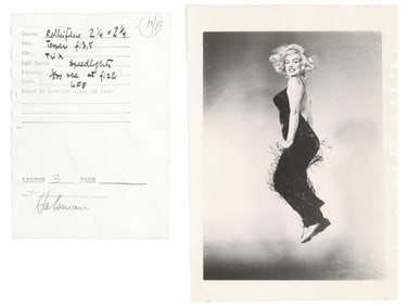 Marilyn Monroe Jump, Original Vintage Halsman Print, with Notes in His Hand!