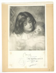 Pierre Auguste Renoir Signed Photo of Children's Portrait