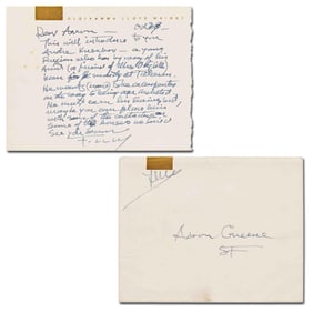 Frank Lloyd Wright Handwritten Signed Letter With Signed Envelope